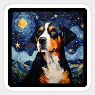 Greater Swiss Mountain Dog Painting Sticker